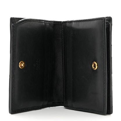 Gucci Calfskin Matelasse GG Marmont Card Case Wallet Black 5 of 7