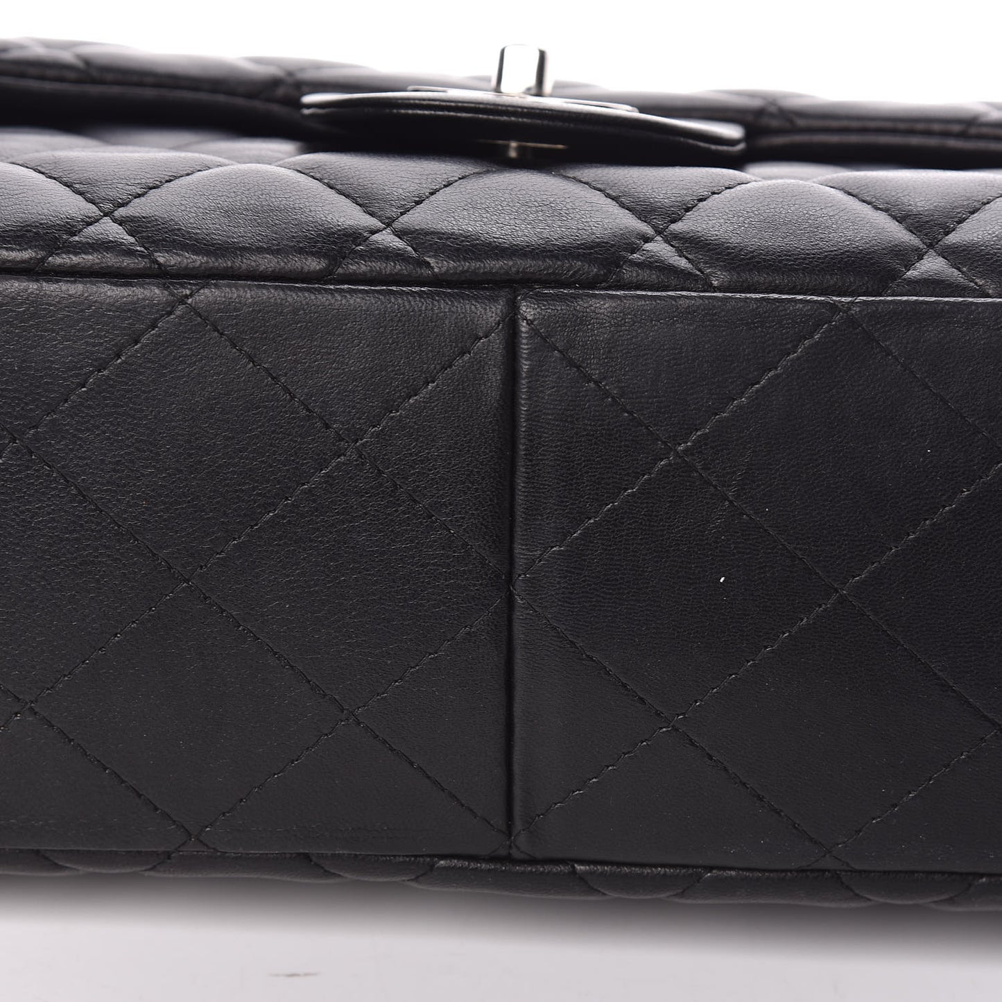 Lambskin Quilted Jumbo Single Flap Black