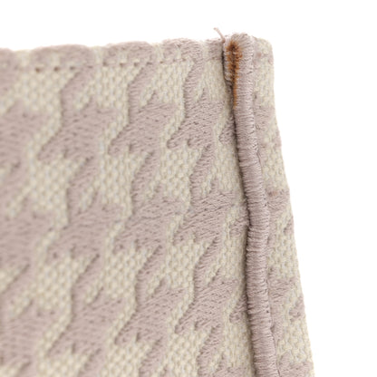Christian Dior Canvas Macro Houndstooth Embroidered Book Tote Pink White 11 of 11
