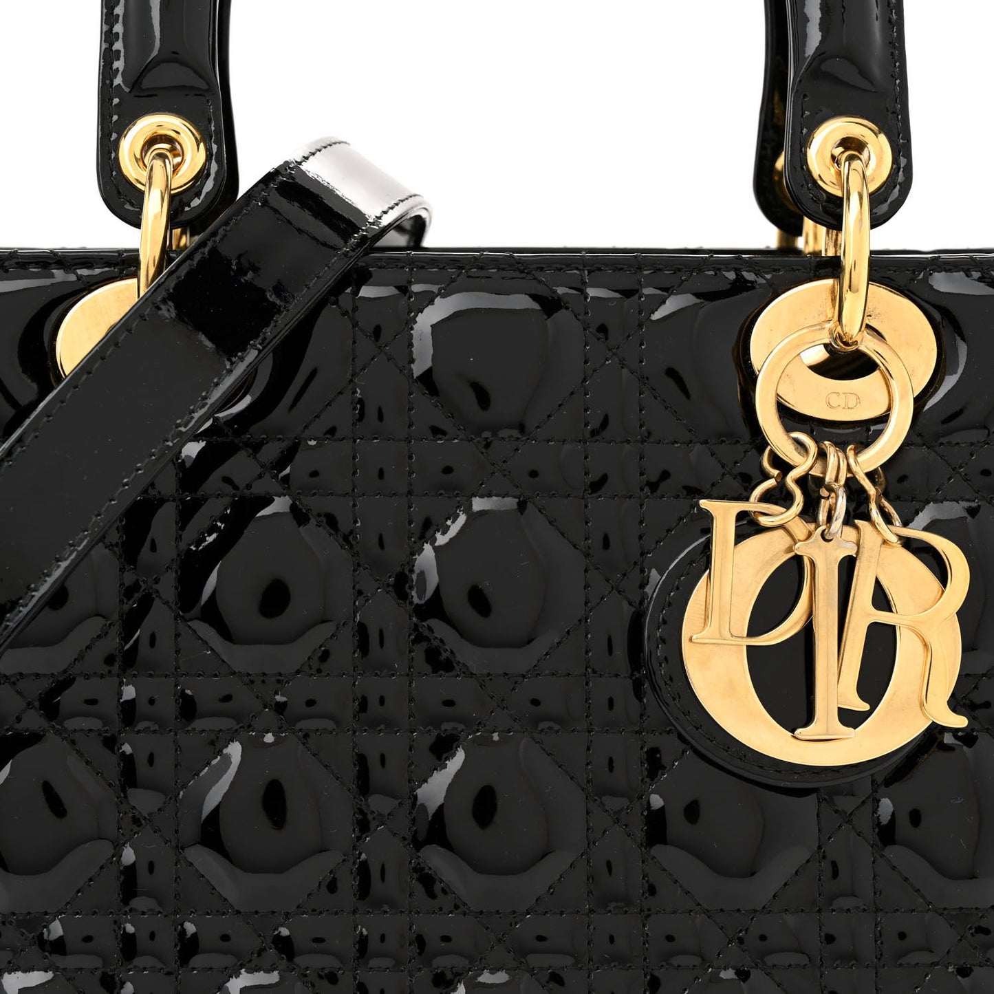 Patent Cannage Medium Lady Dior Black