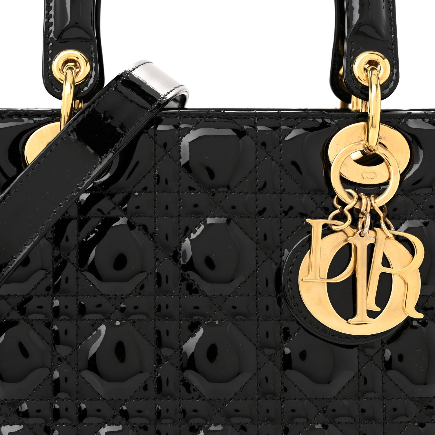 Christian Dior Patent Cannage Medium Lady Dior Black 8 of 16