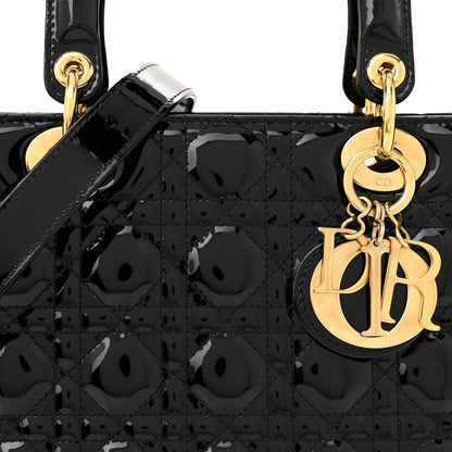 Christian Dior Patent Cannage Medium Lady Dior Black 8 of 16