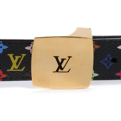 Louis Vuitton Monogram Multicolor LV Cut Belt Black w Gold 90 36 4 of 5