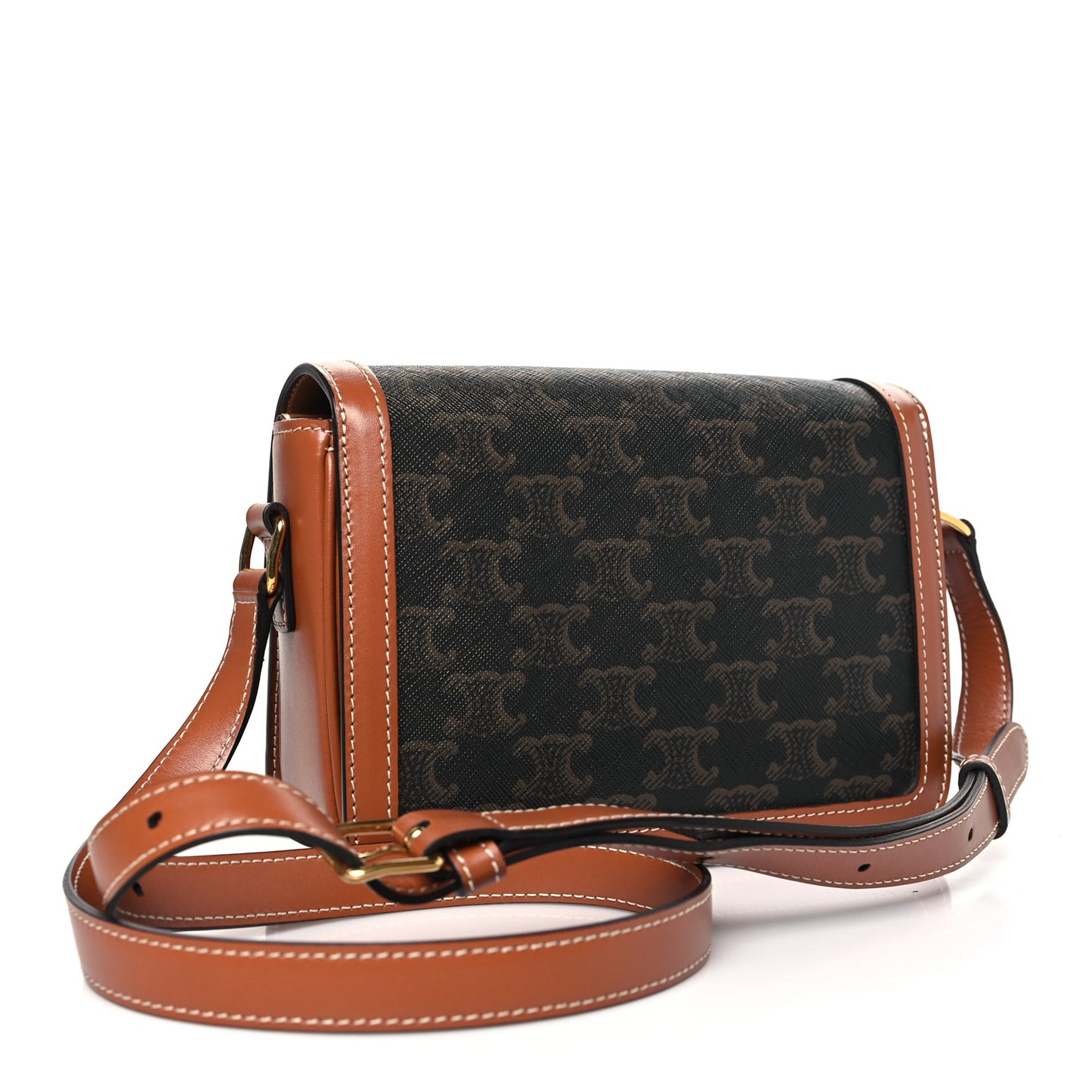 Calfskin Triomphe Canvas Teen Triomphe Bag Tan