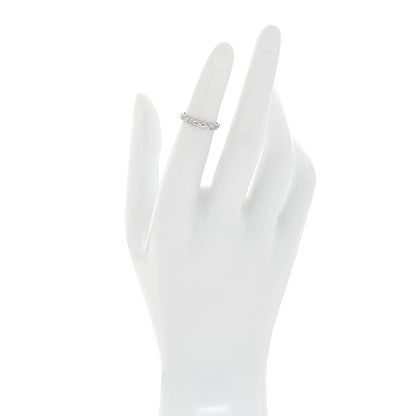 Chanel Platinum Diamond Small Matelasse Ring 46 3.75 2 of 4