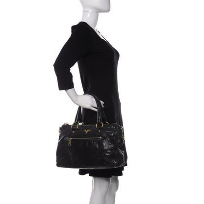 Prada Vitello Shine Shopping Satchel Black 2 of 20