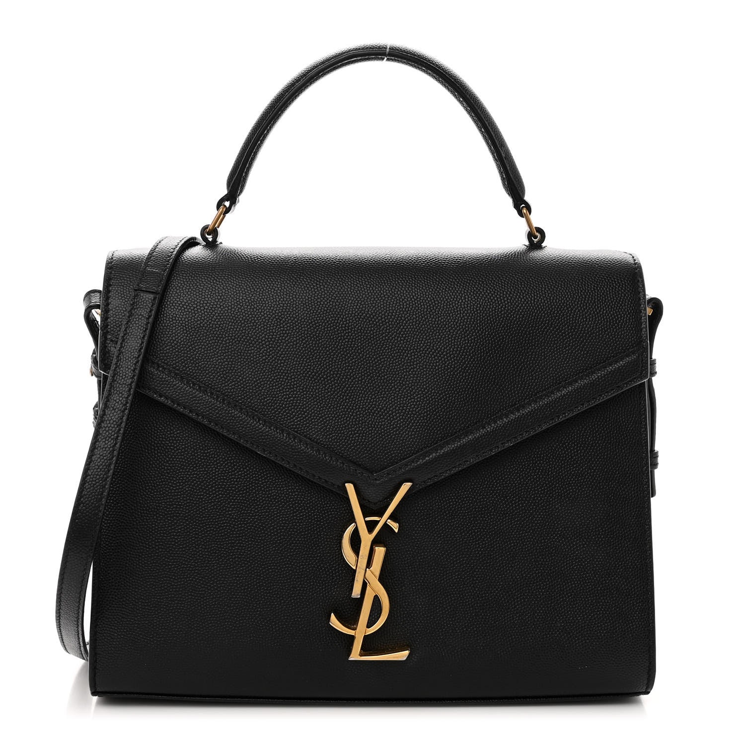 Saint Laurent Grain de Poudre Medium Classic Monogram Cassandra Top Handle Black 1 of 9