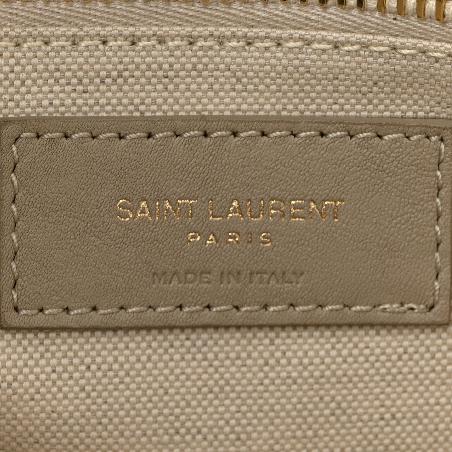 Saint Laurent Linen Calfskin Small Rive Gauche Tote Beige Sea Salt 6 of 10
