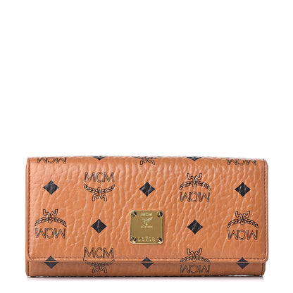MCM Visetos Heritage Continental Flap Wallet Cognac 1 of 10