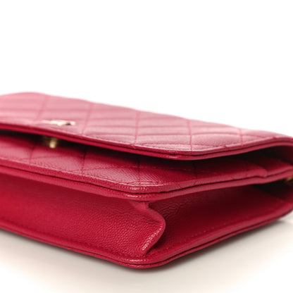 Chanel Caviar Quilted Wallet On Chain WOC Dark Pink 11 of 12