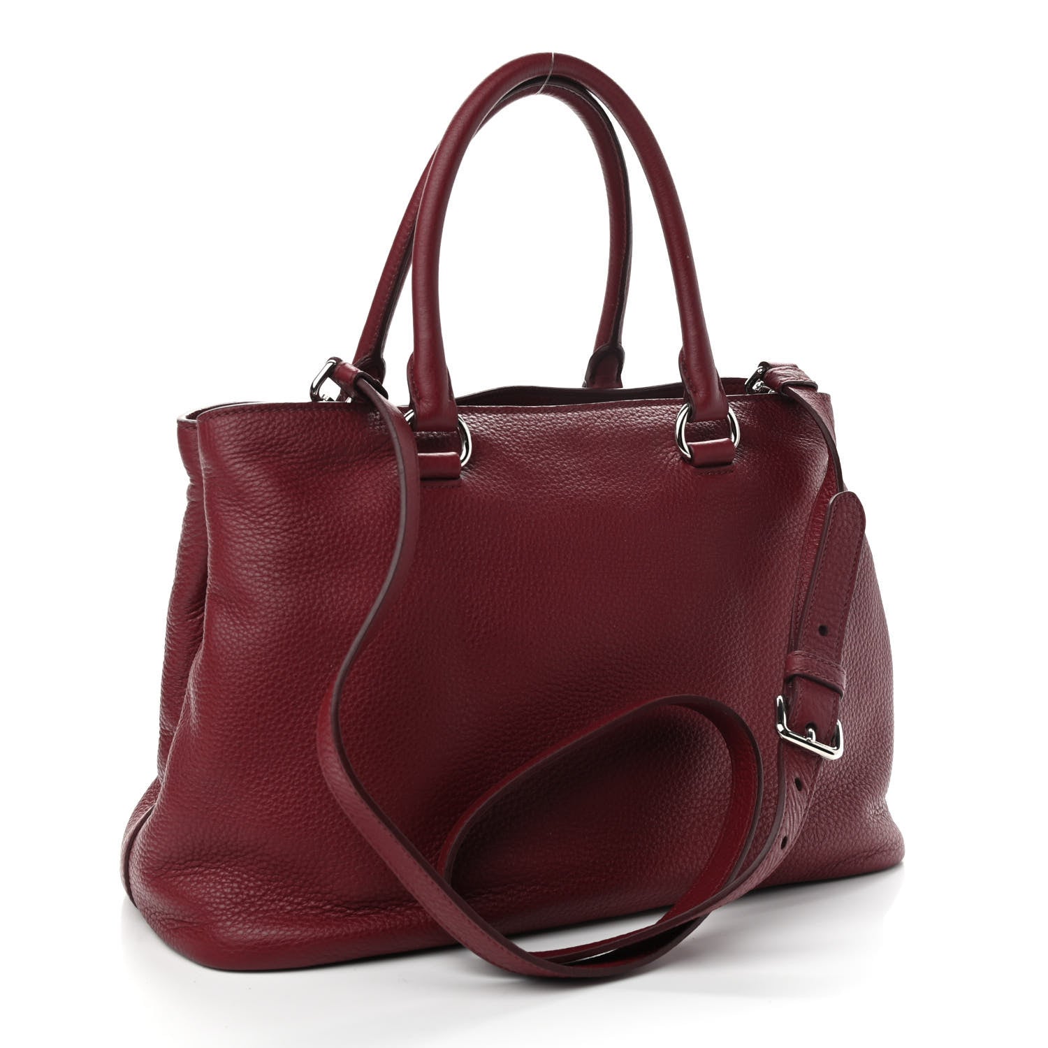 Prada Vitello Daino Tote Cerise 3 of 9