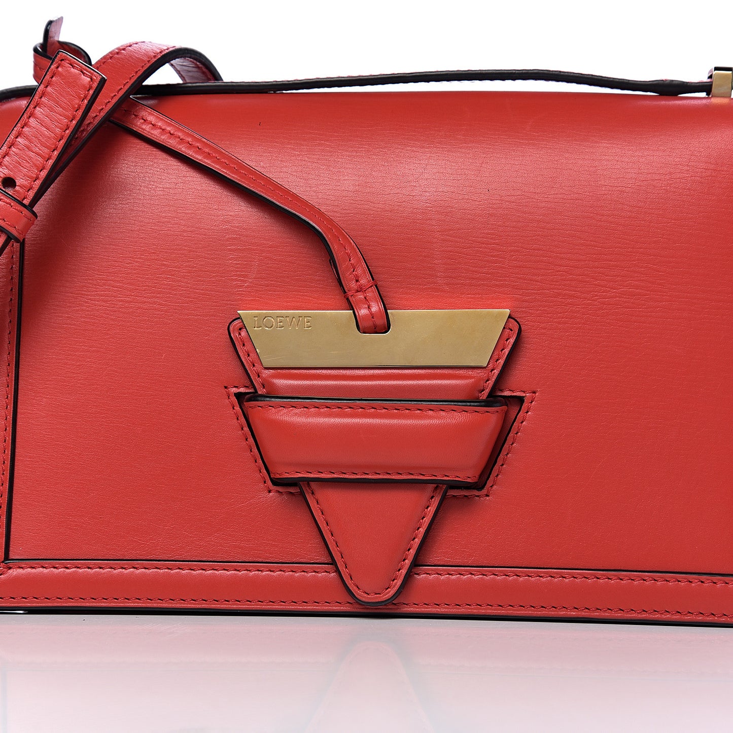 Calfskin Small Barcelona Shoulder Bag Red