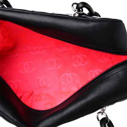 Chanel Calfskin Quilted Large Cambon Bowler Black White 5 of 15