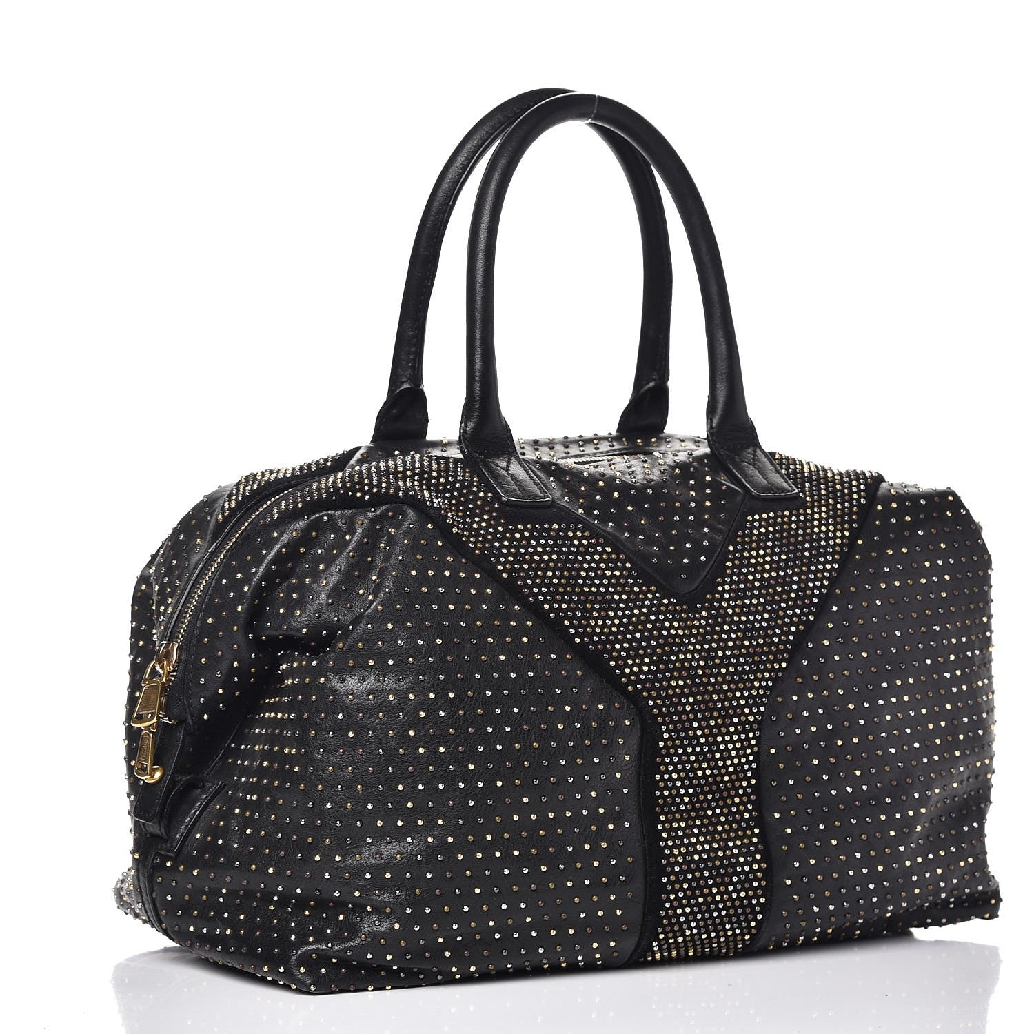 Saint Laurent Calfskin Studded Sac Y Rock Black 3 of 8