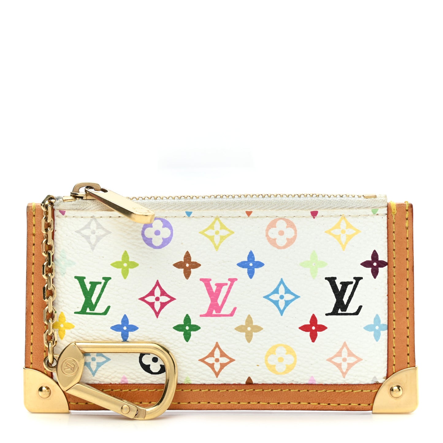 Monogram Multicolor Key Pouch White