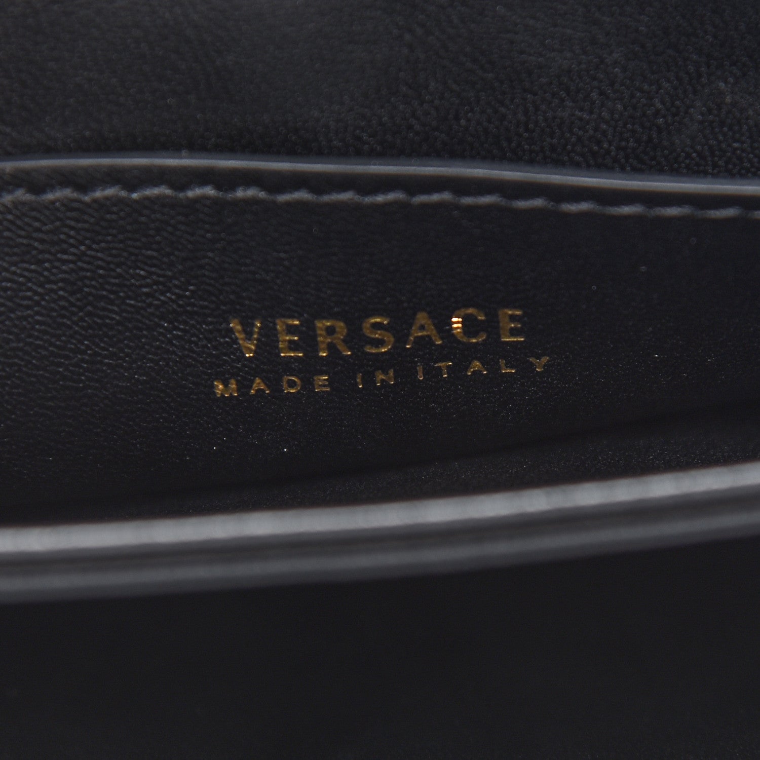 Versace Suede Studded Virtus Chain Clutch Black 6 of 9