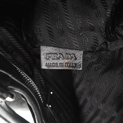 Prada Soft Calf Pleated Shoulder Bag Nero Black 8 of 12
