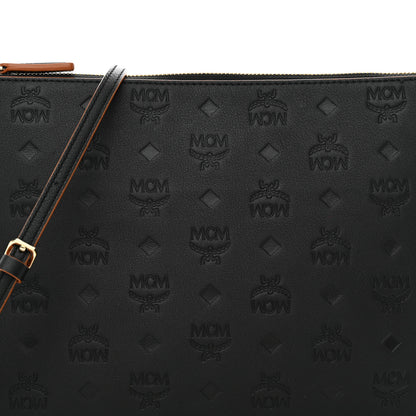 MCM Calfskin Ottomar Monogram Medium Crossbody Pouch Black 7 of 9