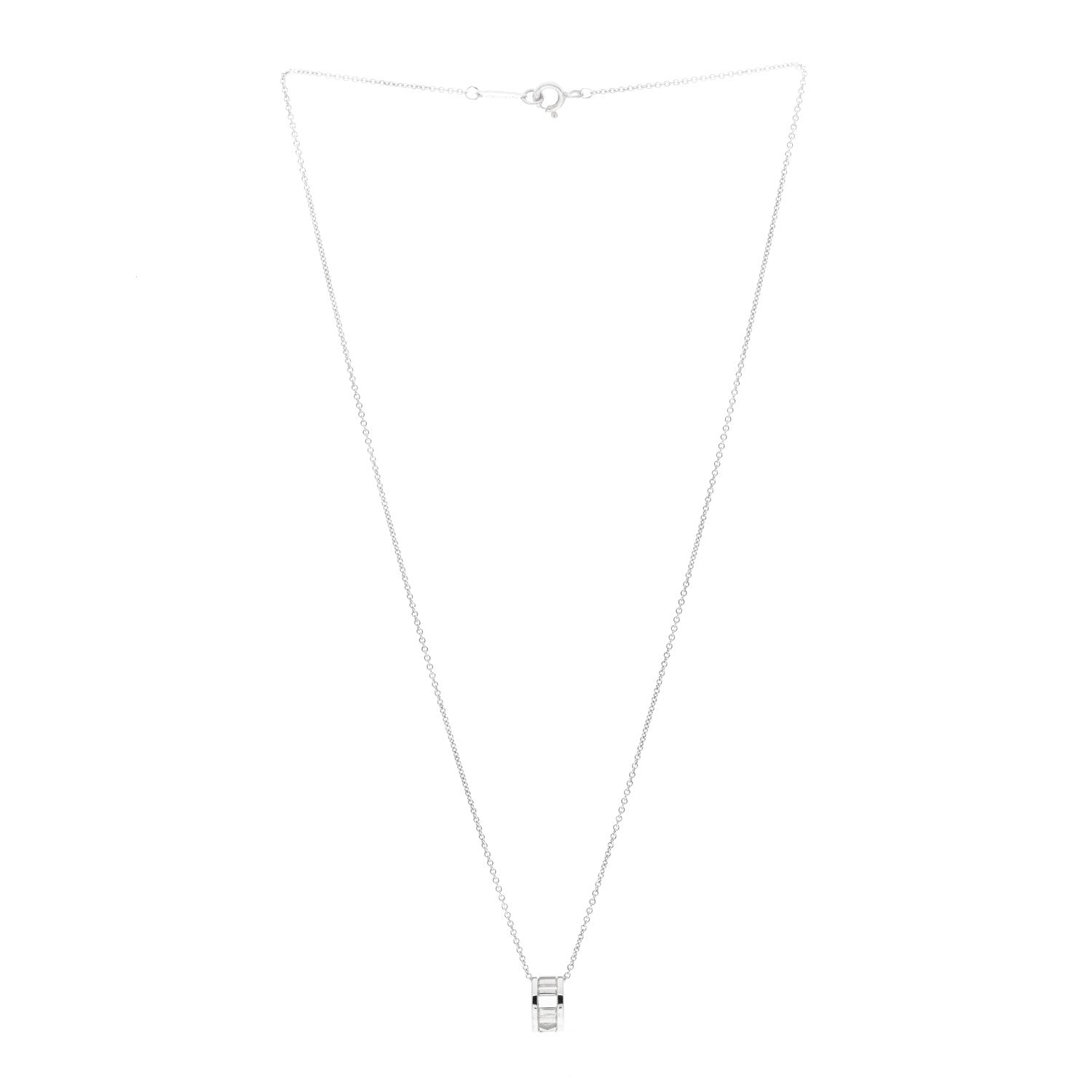 Tiffany Sterling Silver Atlas Open Pendant Necklace 3 of 6