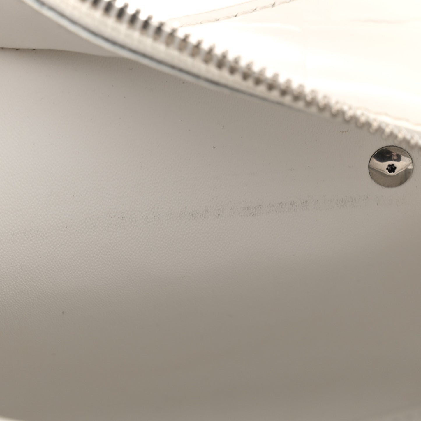 Semi Shiny Calfskin Crocodile Embossed Neo Classic Silver Hardware Mini City White