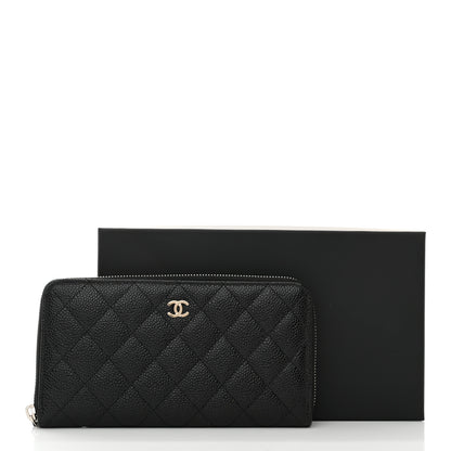 Chanel Caviar Quilted Large Gusset Zip Around Wallet Black 9 of 9