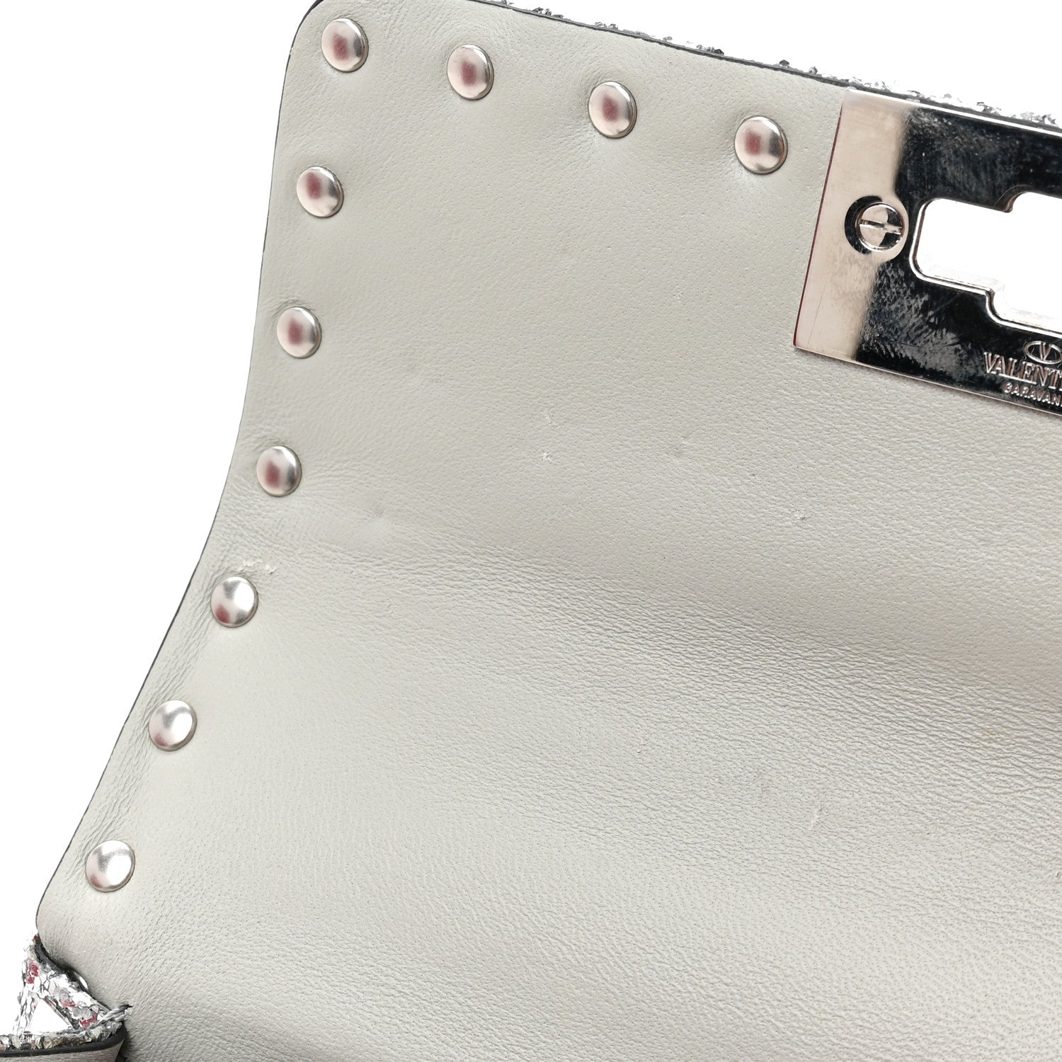 Valentino Garavani Glitter Mini Rockstud Spike Shoulder Bag Silver 11 of 11