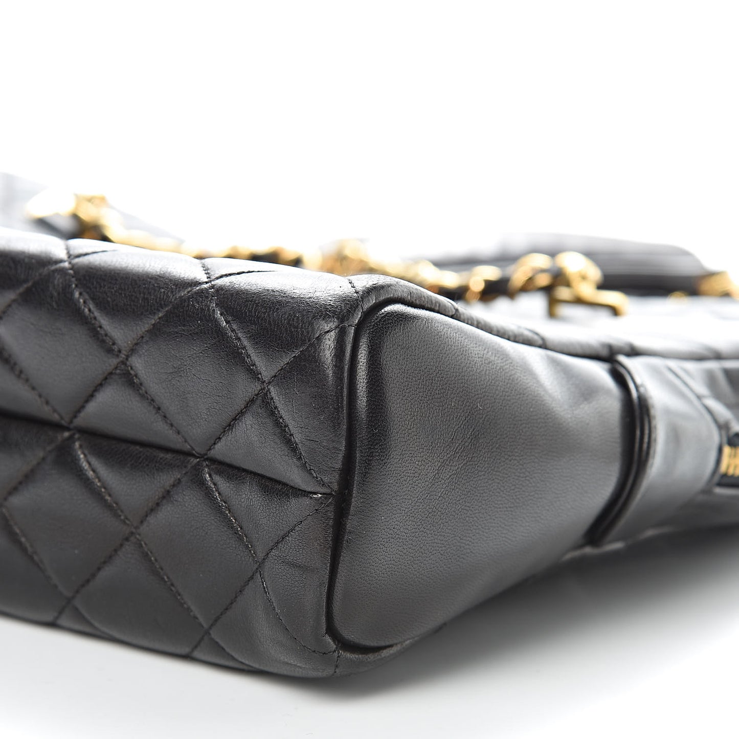 Lambskin Quilted Shoulder Bag Black