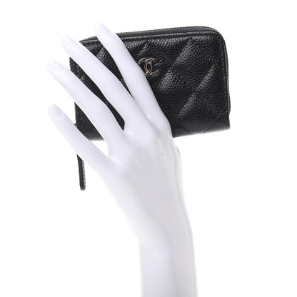 Chanel Caviar Quilted Zip Coin Purse Black 2 of 8