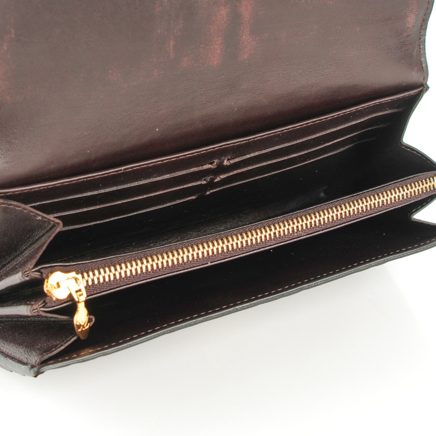 Louis Vuitton Vernis Rayures Sarah Wallet Amarante 6 of 7