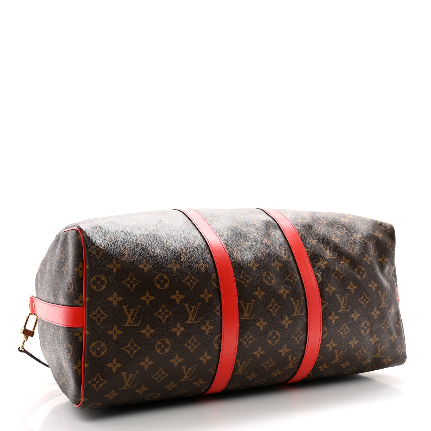 Louis Vuitton Calfskin Monogram Keepall Bandouliere 50 Coquelicot 3 of 14