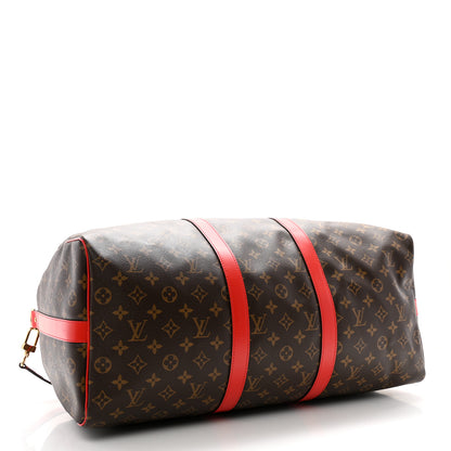 Louis Vuitton Calfskin Monogram Keepall Bandouliere 50 Coquelicot 3 of 14