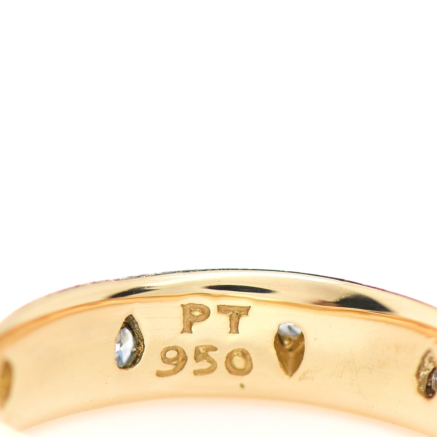 Tiffany 18K Yellow Gold Platinum 4mm Diamond Etoile Band Ring 47 4.25 6 of 6