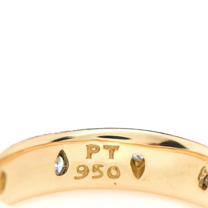 Tiffany 18K Yellow Gold Platinum 4mm Diamond Etoile Band Ring 47 4.25 6 of 6
