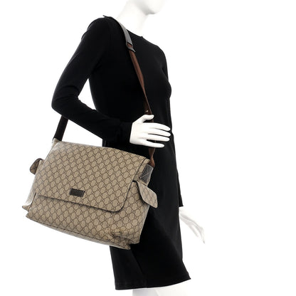 Gucci GG Plus Monogram Messenger Diaper Bag Dark Brown 2 of 16