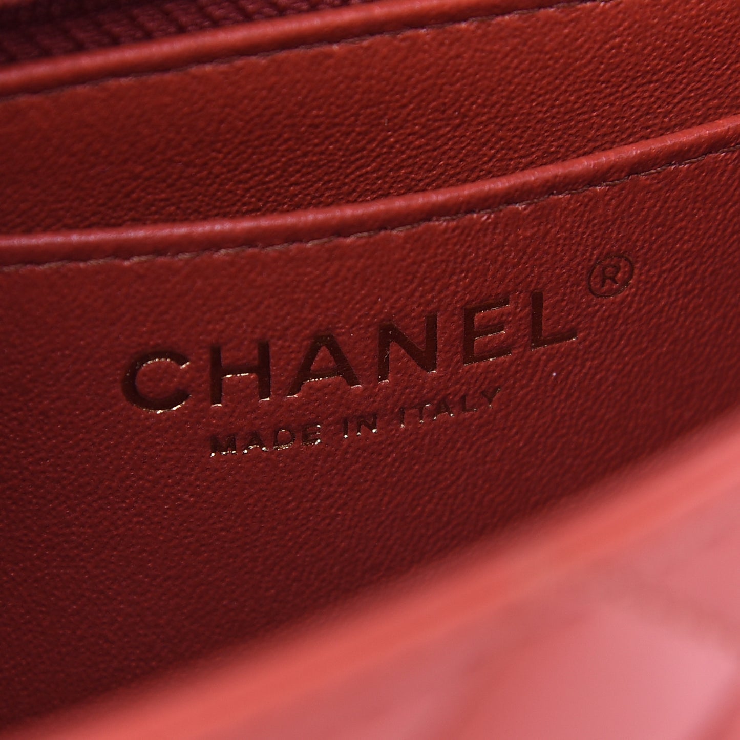 Lambskin Quilted Mini Rectangular Flap Red