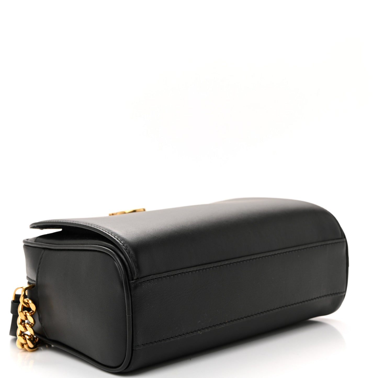 Calfskin Trifolio Camera Crossbody Bag Black