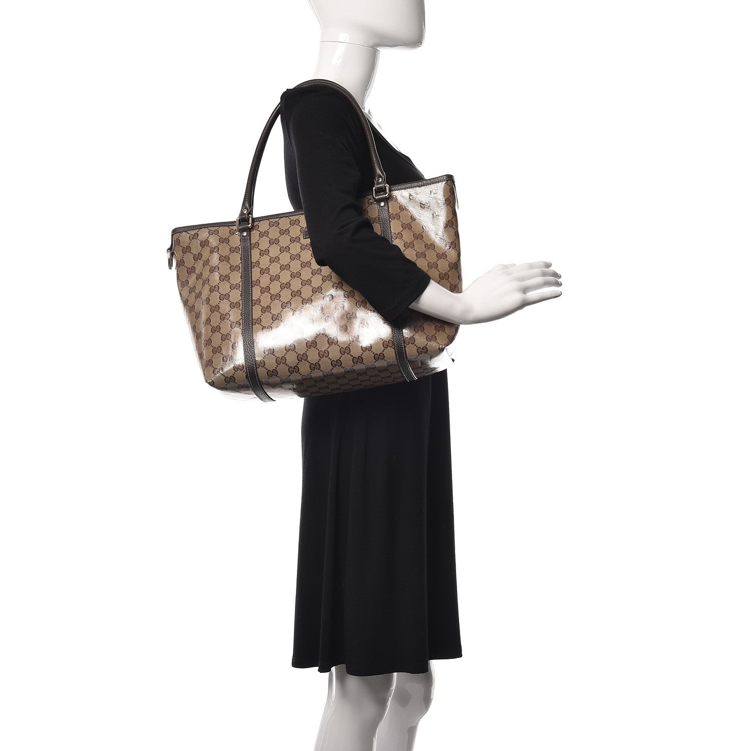 Gucci Crystal Monogram Medium Joy Tote Beige Ebony Testa di Moro 2 of 15