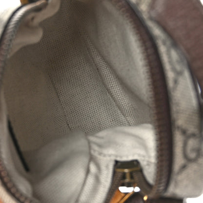 Gucci GG Supreme Monogram Web Mini Ophidia Double Zip Messenger Bag Beige New Acero 5 of 9