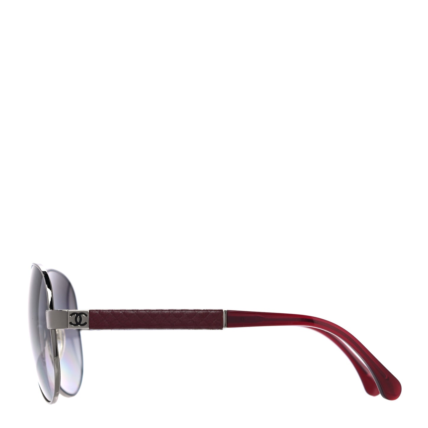 Lambskin Quilted CC Aviator Sunglasses 4195-Q Burgundy