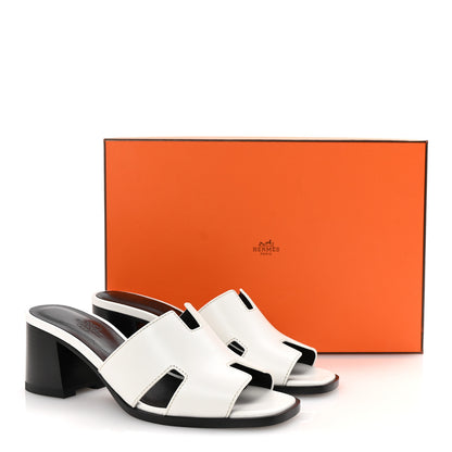 Hermes Calfskin Helia 60 Sandals 37.5 White 10 of 10
