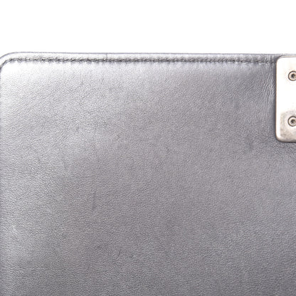 Chanel Metallic Calfskin Quilted New Medium Boy Flap Dark Silver 9 of 13