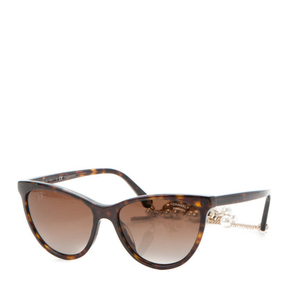 Chanel Acetate Polarized Fantasy Pearl Cat Eye Sunglasses 5341-H-A Tortoise 1 of 8