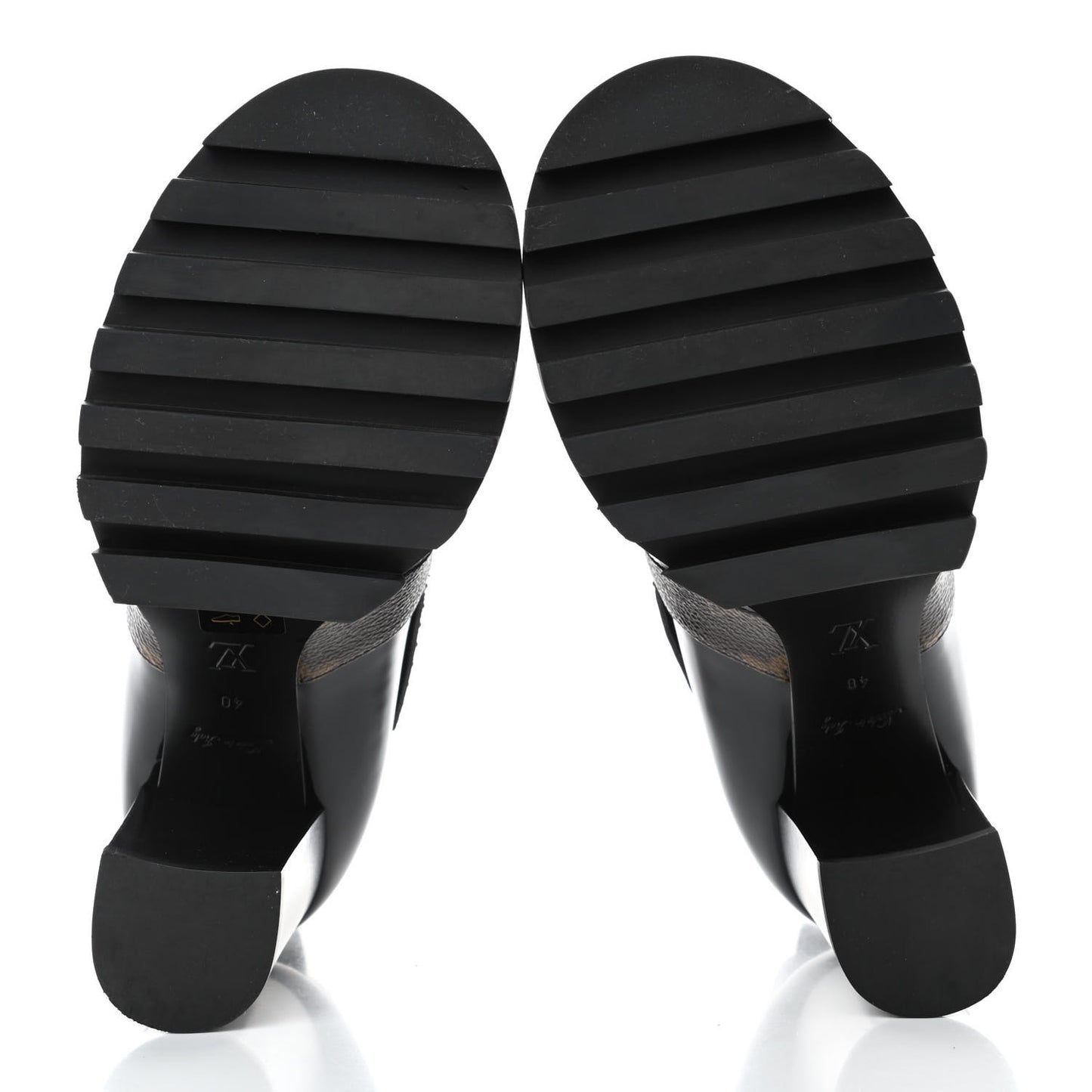 Glazed Calfskin Monogram Embellished Star Trail Ankle Boots 40 Black