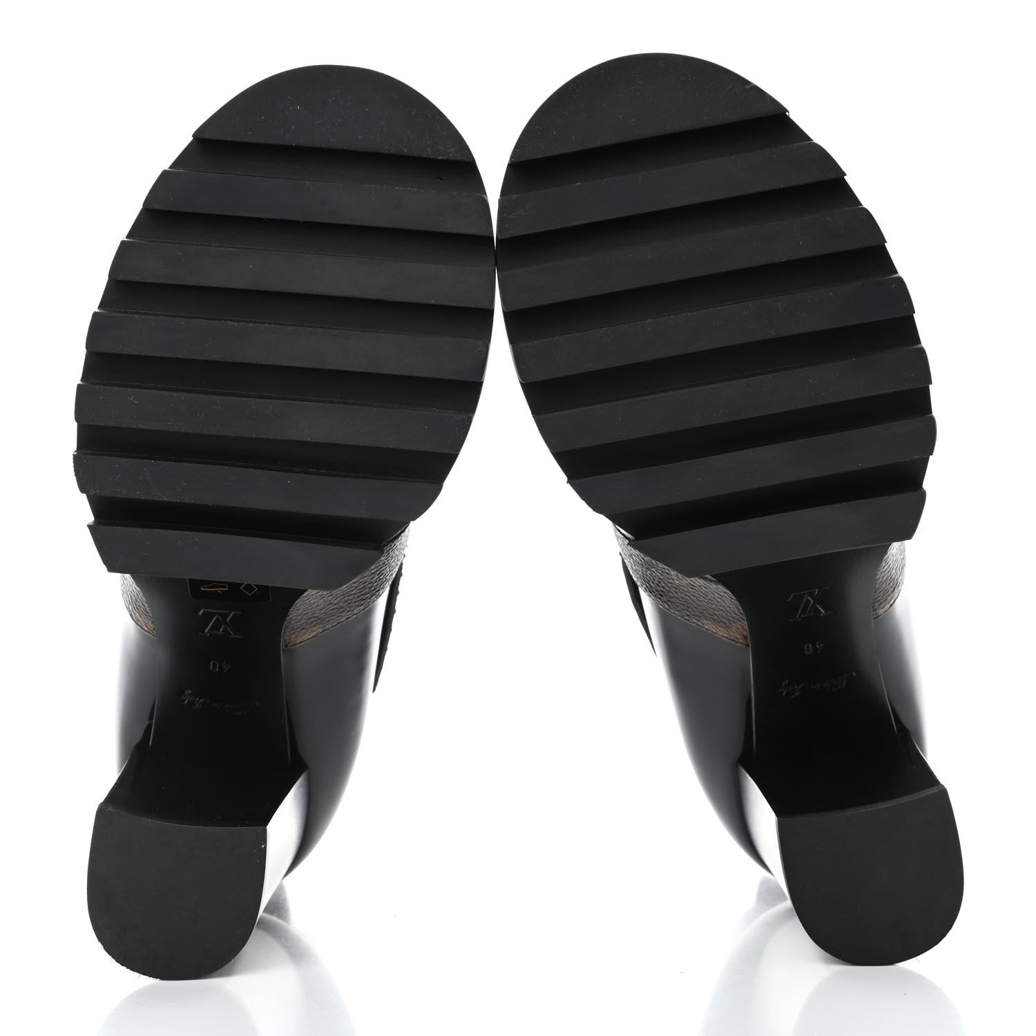 Louis Vuitton Glazed Calfskin Monogram Embellished Star Trail Ankle Boots 40 Black 4 of 4