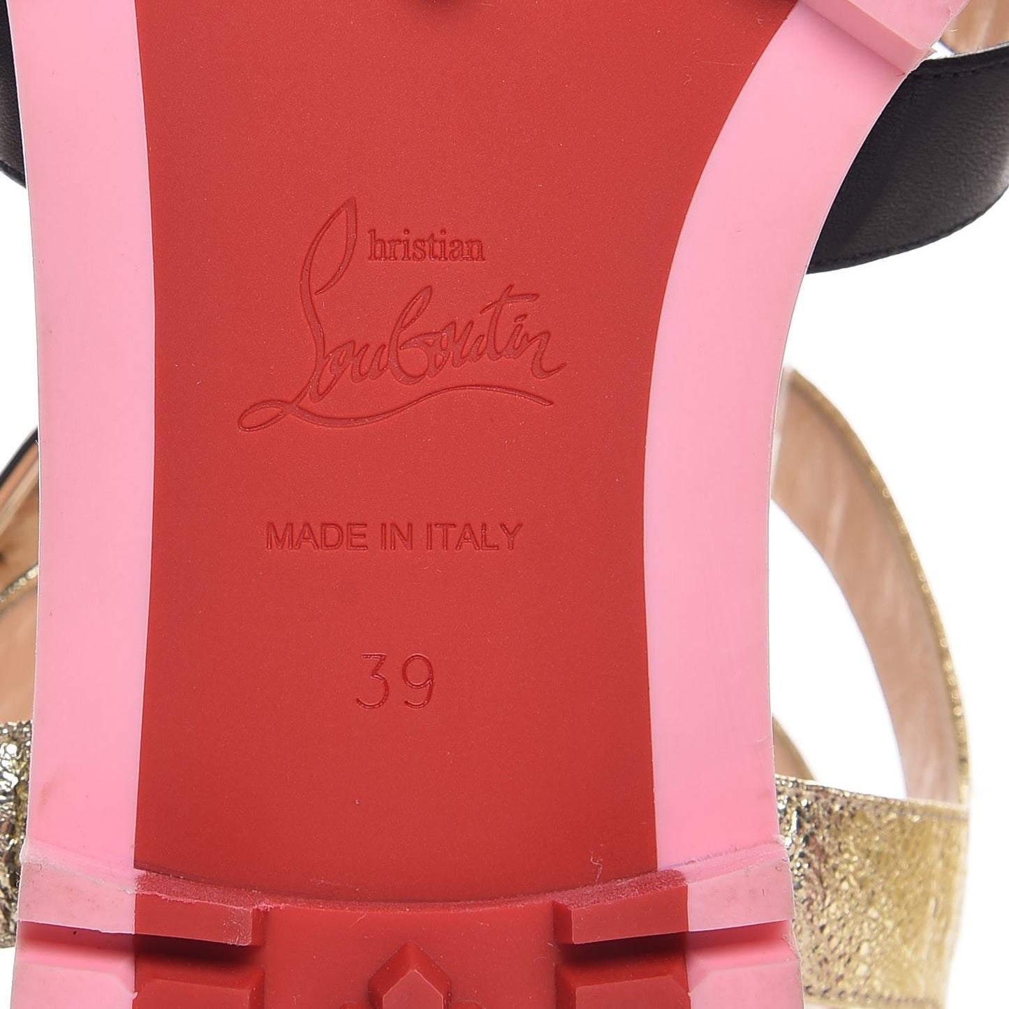 Patent Nappa Studded Rock N Buckle Flat Sandals 39 Latte