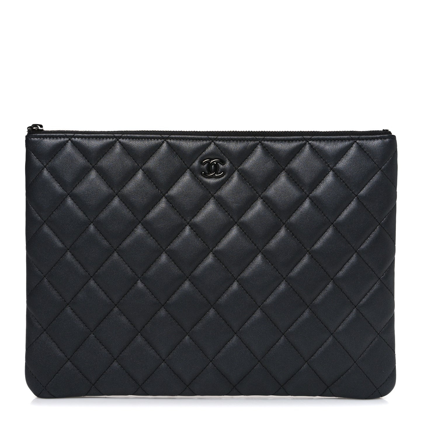 Pearly Lambskin Quilted Medium Cosmetic Case So Black