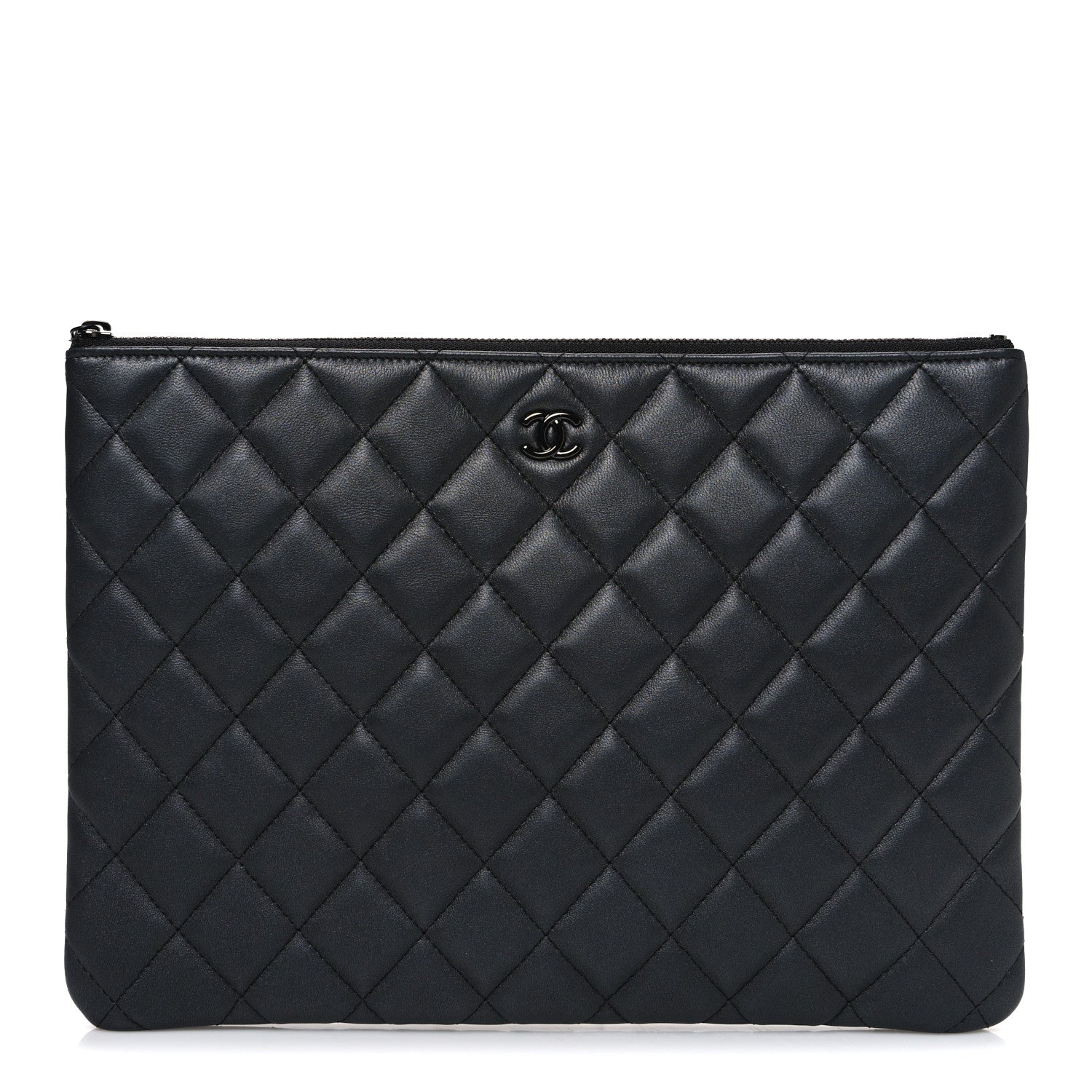 Chanel Pearly Lambskin Quilted Medium Cosmetic Case So Black 1 of 7