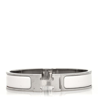Hermes Enamel Narrow Clic Clac H Bracelet PM White 1 of 5