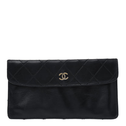 Chanel Lambskin Quilted Flap Wallet Black 1 of 5