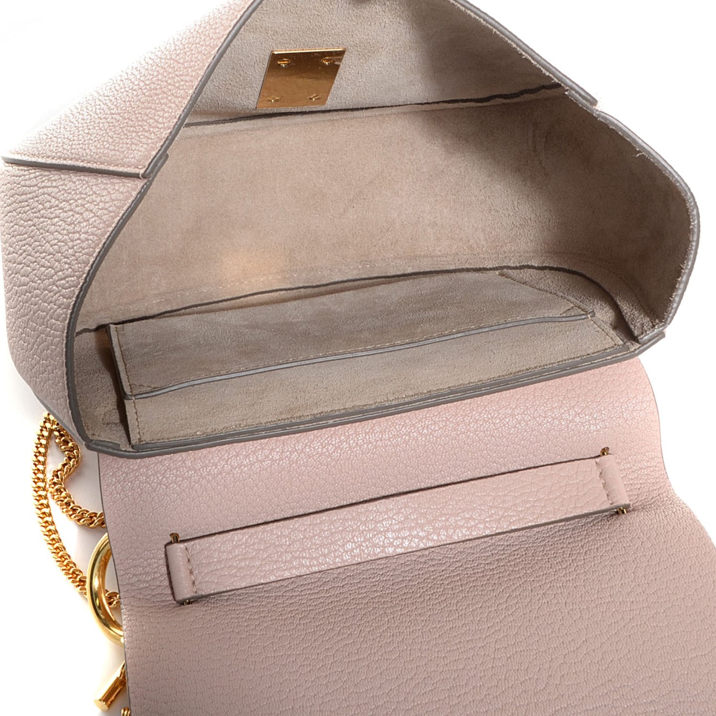 Grained Calfskin Drew Shoulder Bag Cement Pink